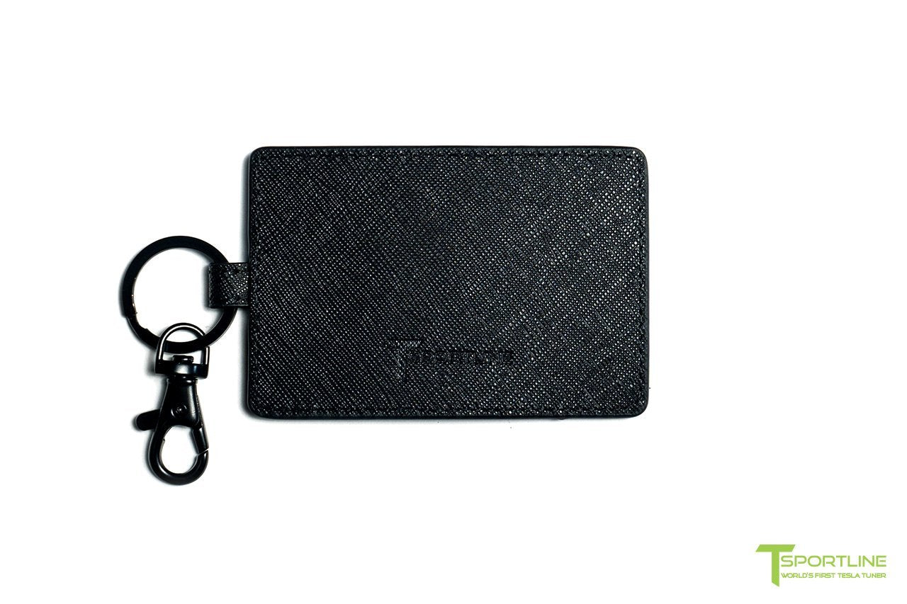1EV Tesla Model X Long Range & Plaid Leather Key Card Holder (Set of 2)
