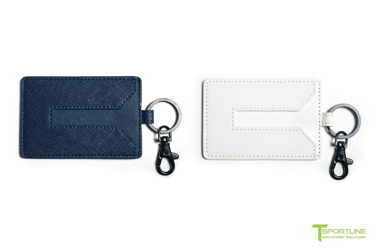 1EV Tesla Model X Long Range & Plaid Leather Key Card Holder (Set of 2)