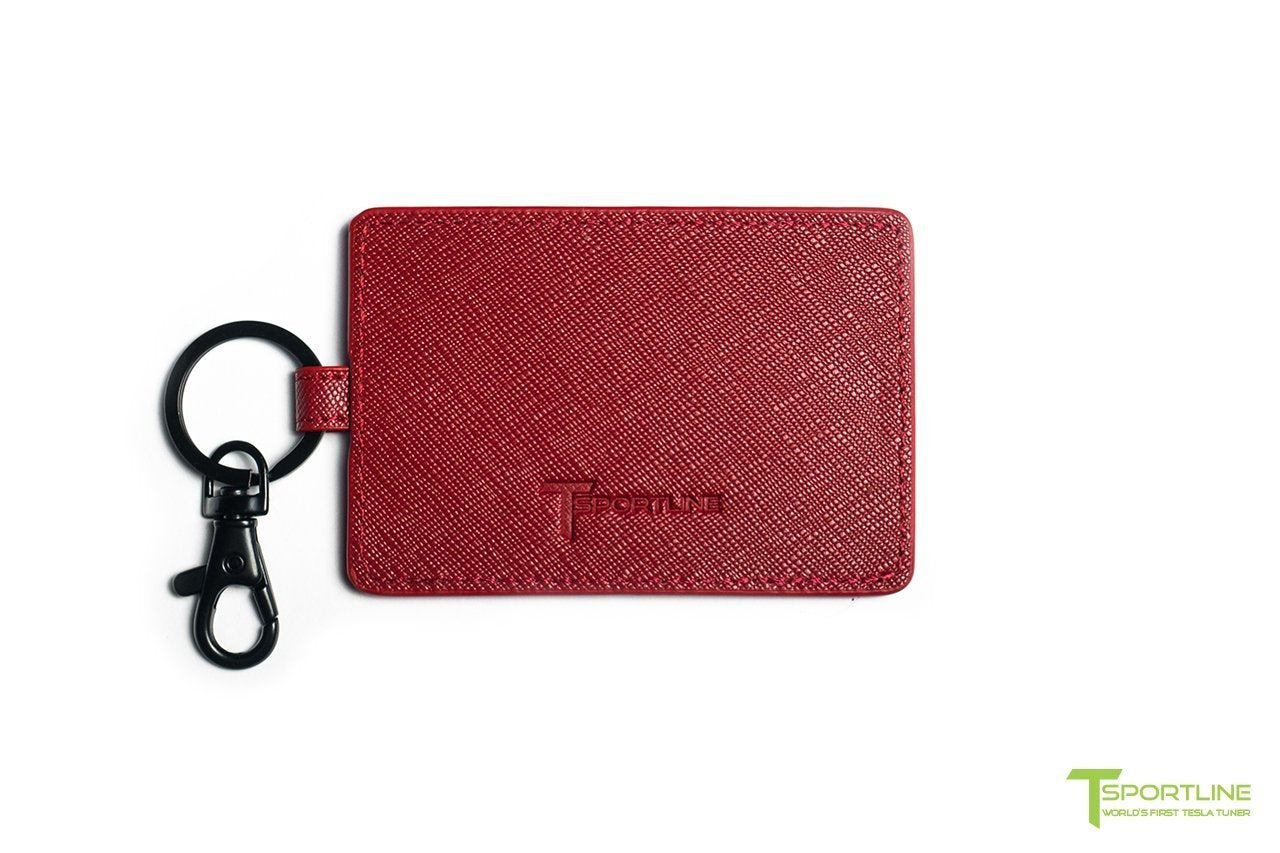 1EV Tesla Model X Long Range & Plaid Leather Key Card Holder (Set of 2)