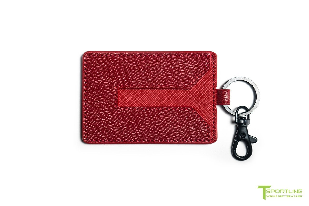 1EV Tesla Model X Long Range & Plaid Leather Key Card Holder (Set of 2)