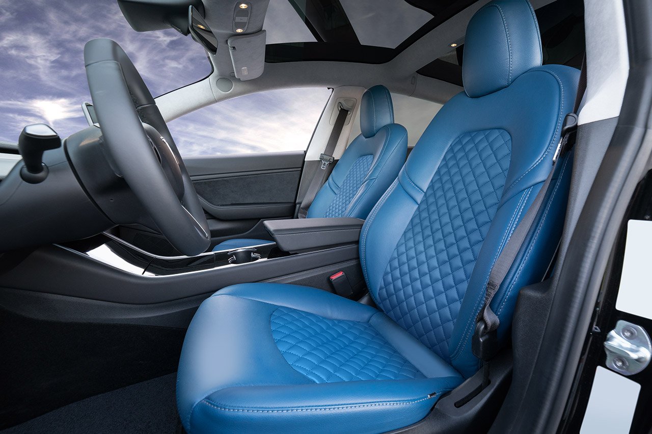 1EV Tesla Model 3 Seat Upgrade Interior Kit - Signature Diamond Design