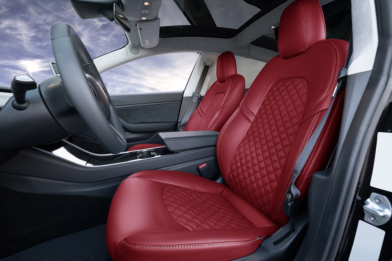 1EV Tesla Model 3 Seat Upgrade Interior Kit - Signature Diamond Design
