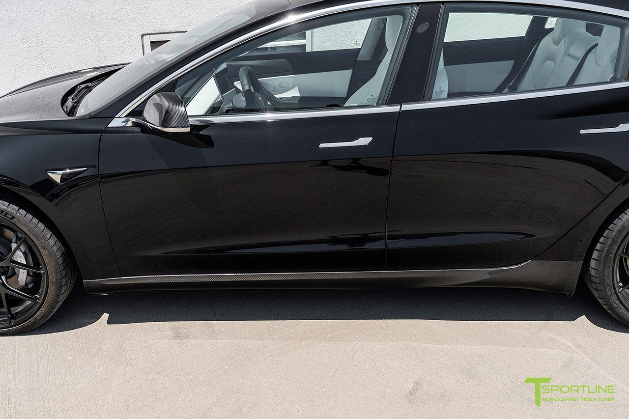 1EV Tesla Model 3 Carbon Fiber Side Skirts (Set of 2)