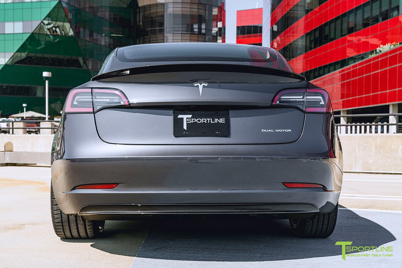 Glossy Black For Tesla Model 3 4DR Fastback V Look Trunk Spoiler 2019