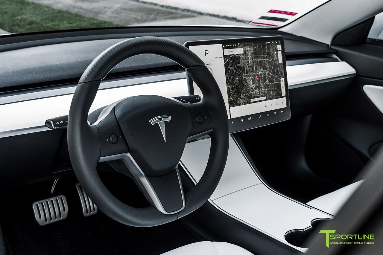 1EV Tesla Model 3 Matte Carbon Fiber Steering Wheel – 1EV