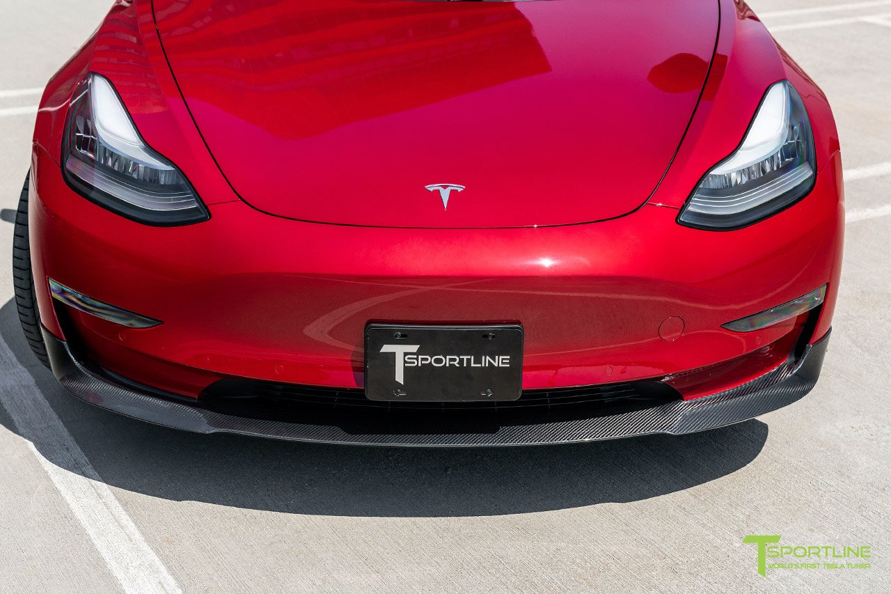 Tesla Model Y Carbon Fiber Front Apron - T Sportline - Tesla Model