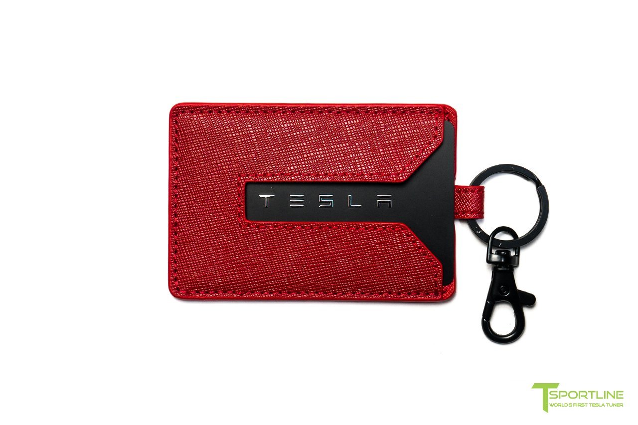 1EV Tesla Model S Long Range & Plaid Leather Key Card Holder