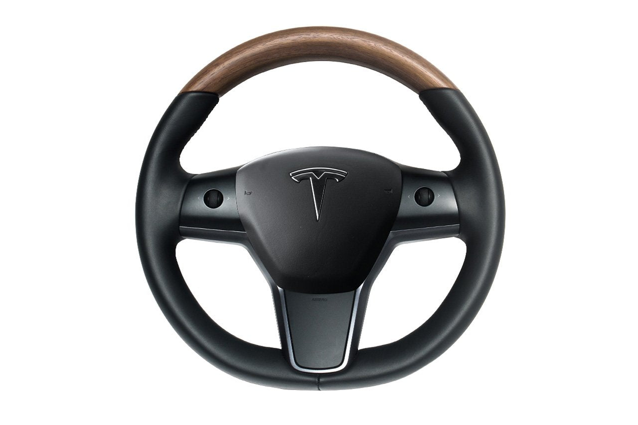 1EV Tesla Model 3 Open Pore Wood Steering Wheel