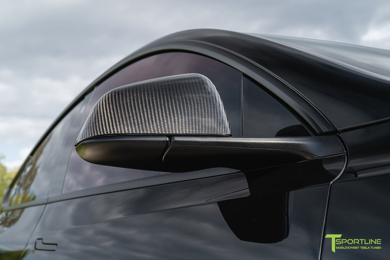 1EV Tesla Model Y Carbon Fiber Side Mirror Caps (Set of 2)